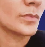 Close-up van lippen met een subtiele natuurlijke pruillip.